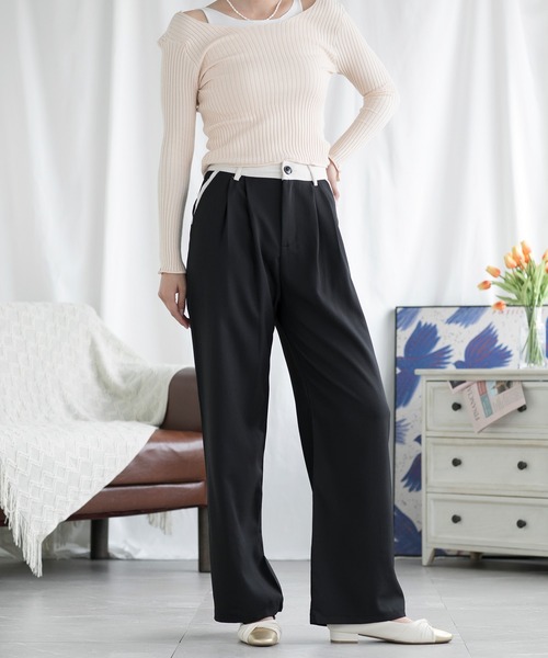 aimoha(アイモハ)の「ゆったりワイドパンツ(その他パンツ・レディース・ダークグレー/ブラック・SMALL/LARGE/MEDIUM)」の1枚目の写真