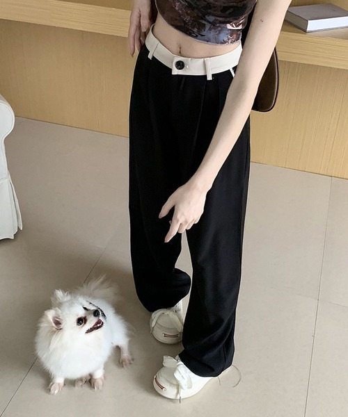 aimoha(アイモハ)の「ゆったりワイドパンツ(その他パンツ・レディース・ダークグレー/ブラック・SMALL/LARGE/MEDIUM)」の3枚目の写真