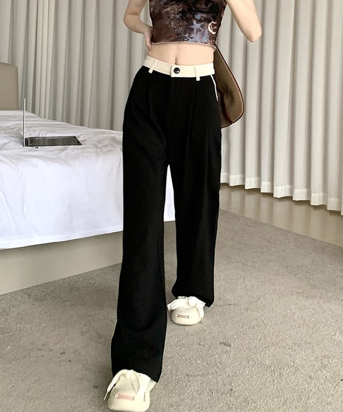 aimoha(アイモハ)の「ゆったりワイドパンツ(その他パンツ・レディース・ダークグレー/ブラック・SMALL/LARGE/MEDIUM)」の4枚目の写真