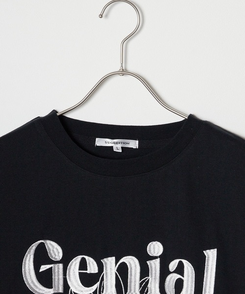 セール】SUGGESTION/サジェッション フラワー刺繍Tシャツ（T