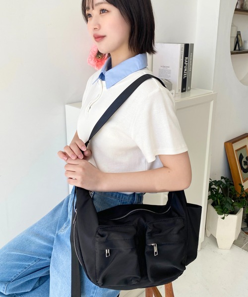 セール】立体ポケットナイロンボディバッグ（ボディバッグ/ウエスト