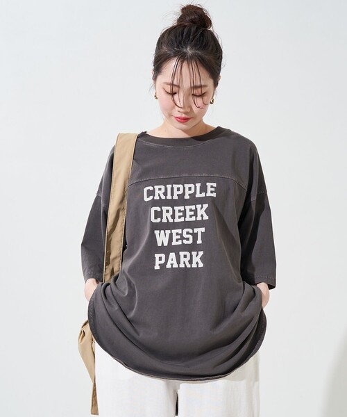 セール】限定展開 ピグメント フットボール ロゴ 半袖 Tシャツ