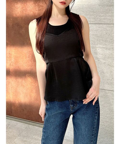 RESEXXY（リゼクシー）の「シアーコンビキャミソール（キャミソール・レディース・ホワイト/オレンジ/ブラック・FREE）」の2枚目の写真