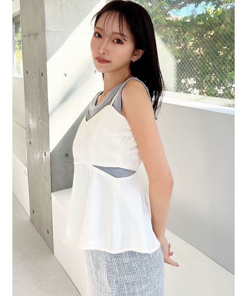 RESEXXY（リゼクシー）の「シアーコンビキャミソール（キャミソール・レディース・ホワイト/オレンジ/ブラック・FREE）」の5枚目の写真
