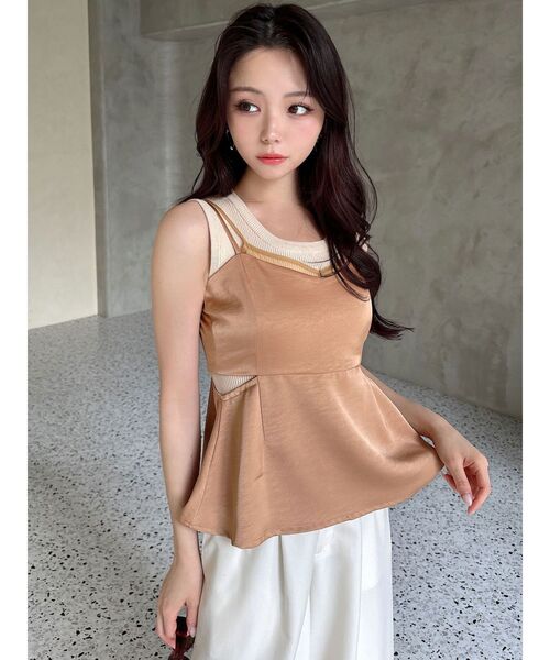 RESEXXY（リゼクシー）の「シアーコンビキャミソール（キャミソール・レディース・ホワイト/オレンジ/ブラック・FREE）」の9枚目の写真