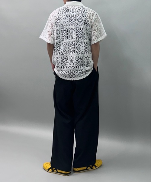 MandO(エムオー)(エムオー)の「【MandO】レースパッチワークハーフジップシアーポロシャツ(ポロシャツ・メンズ・オフホワイト/ブラック・LARGE/MEDIUM)」の20枚目の写真
