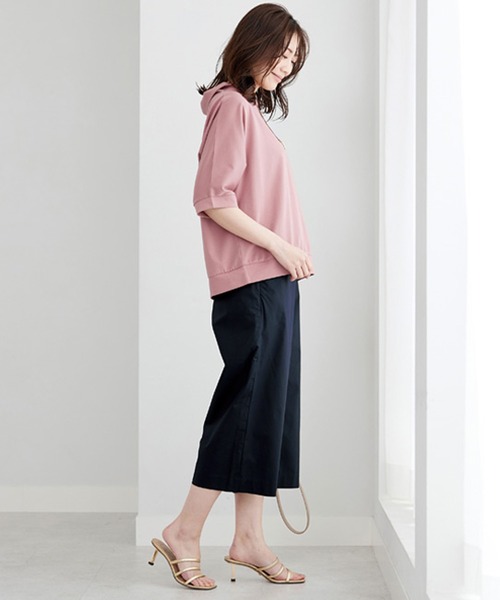 BELLUNA PLUS(ベルーナ)の「サラリ綿混ボタン使いキュロットパンツ52(その他パンツ・レディース・ネイビー/ベージュ/カーキ/ターコイズブルー・SMALL/MEDIUM/LARGE/X-LARGE)」の13枚目の写真