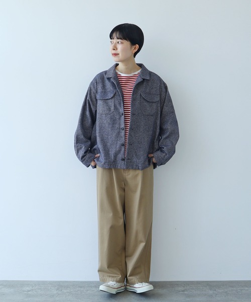 PAR ICI（パーリッシィ）の「ジャズネップ オーバーシャツブルゾン（ブルゾン・レディース・ネイビー/ブルー/グレー・FREE）」の6枚目の写真