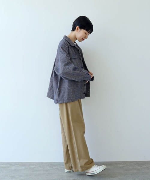 PAR ICI（パーリッシィ）の「ジャズネップ オーバーシャツブルゾン（ブルゾン・レディース・ネイビー/ブルー/グレー・FREE）」の8枚目の写真