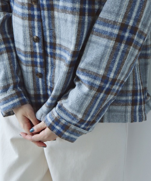 PAR ICI（パーリッシィ）の「ジャズネップ オーバーシャツブルゾン（ブルゾン・レディース・ネイビー/ブルー/グレー・FREE）」の16枚目の写真