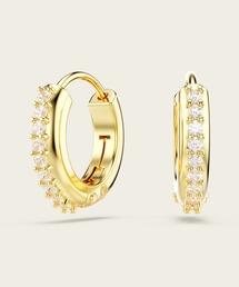 ★Swarovski ピアス【両耳用】　イエロースワロ 公式】【スワロフスキー】Dextera フープピアス アシンメトリー