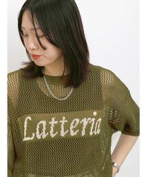 Samansa Mos2 blue | ◎ロゴメッシュニット(ニット/セーター)