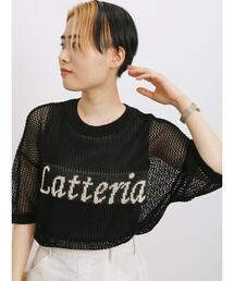 Samansa Mos2 blue | ◎ロゴメッシュニット(ニット/セーター)