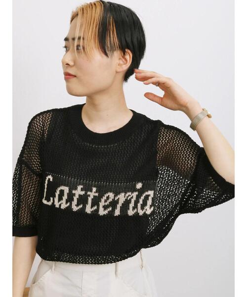 Samansa Mos2 blue（サマンサモスモスブルー）の「◎ロゴメッシュニット（ニット/セーター・レディース・カーキ/ブラック/オフホワイト・F）」の3枚目の写真