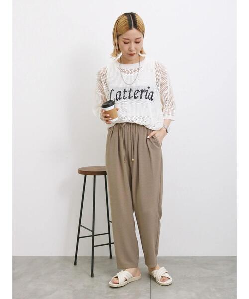 Samansa Mos2 blue（サマンサモスモスブルー）の「◎ロゴメッシュニット（ニット/セーター・レディース・カーキ/ブラック/オフホワイト・F）」の8枚目の写真