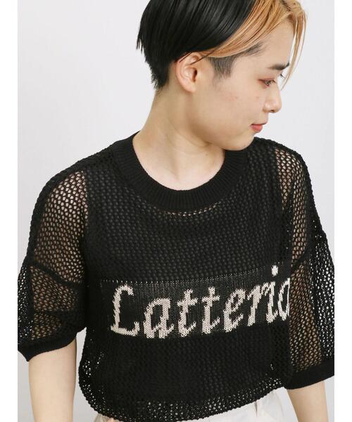 Samansa Mos2 blue（サマンサモスモスブルー）の「◎ロゴメッシュニット（ニット/セーター・レディース・カーキ/ブラック/オフホワイト・F）」の9枚目の写真