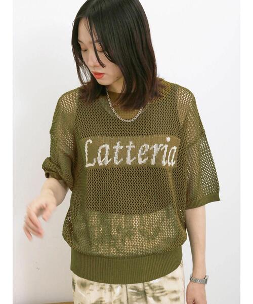 Samansa Mos2 blue（サマンサモスモスブルー）の「◎ロゴメッシュニット（ニット/セーター・レディース・カーキ/ブラック/オフホワイト・F）」の17枚目の写真