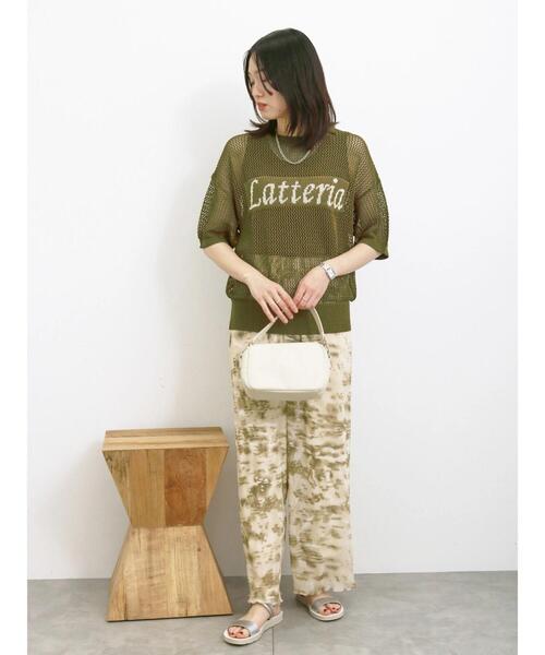 Samansa Mos2 blue（サマンサモスモスブルー）の「◎ロゴメッシュニット（ニット/セーター・レディース・カーキ/ブラック/オフホワイト・F）」の18枚目の写真