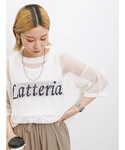 Samansa Mos2 blue（サマンサモスモスブルー）の「◎ロゴメッシュニット（ニット/セーター・レディース・カーキ/ブラック/オフホワイト・F）」の20枚目の写真