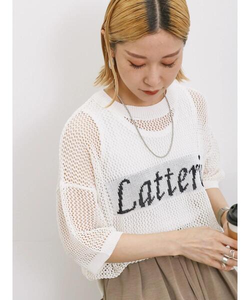 Samansa Mos2 blue（サマンサモスモスブルー）の「◎ロゴメッシュニット（ニット/セーター・レディース・カーキ/ブラック/オフホワイト・F）」の22枚目の写真