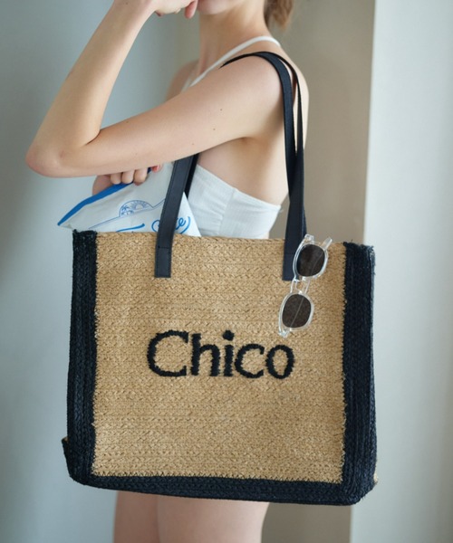 Chico（チコ）の「配色ロゴ入りBIGトートバッグ（トートバッグ