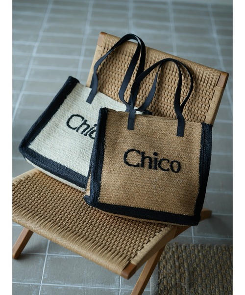 Chico（チコ）の「配色ロゴ入りBIGトートバッグ（トートバッグ