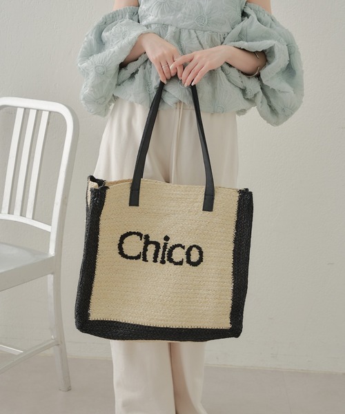 Chico（チコ）の「配色ロゴ入りBIGトートバッグ（トートバッグ
