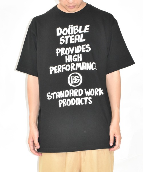 DOUBLE STEAL（ダブルスティール）の「マーカーメッセージ Tシャツ（Tシャツ/カットソー・メンズ・ブルーグレー/ブラック/ホワイト・LARGE/X-LARGE/MEDIUM）」の12枚目の写真