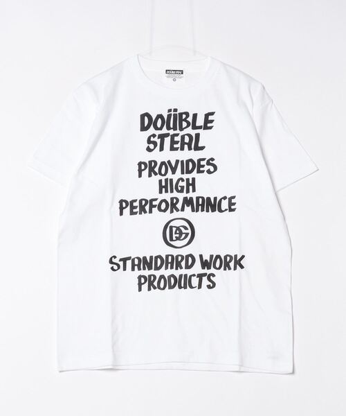 DOUBLE STEAL（ダブルスティール）の「マーカーメッセージ Tシャツ（Tシャツ/カットソー・メンズ・ブルーグレー/ブラック/ホワイト・LARGE/X-LARGE/MEDIUM）」の6枚目の写真
