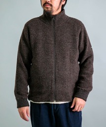 [OMNIGOD mens / オムニゴッド] リサイクルウールパイル ジップアップカーディガン
