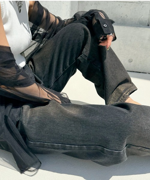 PAGEBOY（ページボーイ）の「foilペイントデニム2（デニムパンツ・レディース・ブルー/ブラック・24inch/25inch/26inch/27inch）」の19枚目の写真