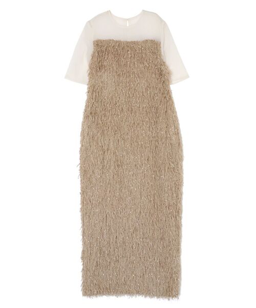 LAGUNAMOON（ラグナムーン）の「LADYシャギードレス 結婚式 お呼ばれ（ドレス・レディース・ベージュ/ブラック・MEDIUM/SMALL）」の17枚目の写真