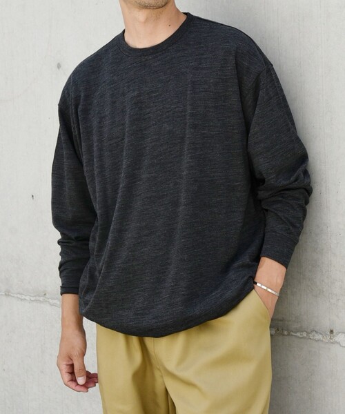 【セール】SHIPS any: 〈手洗い可能〉バンブー レーヨン ウール混 ルーズ ロングスリーブ Tシャツ ［BRIOS］◇（Tシャツ/カットソー）｜SHIPS any（シップス エニィ）