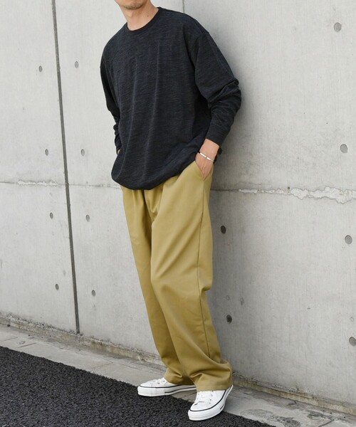 SHIPS any（シップス エニィ）の「SHIPS any: 〈手洗い可能〉バンブー レーヨン ウール混 ルーズ ロングスリーブ Tシャツ ［BRIOS］◇（Tシャツ/カットソー・メンズ・ダークグレー/チャコールグレー/ブラック・LARGE/MEDIUM）」の5枚目の写真