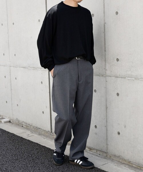 SHIPS any（シップス エニィ）の「SHIPS any: 〈手洗い可能〉バンブー レーヨン ウール混 ルーズ ロングスリーブ Tシャツ ［BRIOS］◇（Tシャツ/カットソー・メンズ・ダークグレー/チャコールグレー/ブラック・LARGE/MEDIUM）」の8枚目の写真