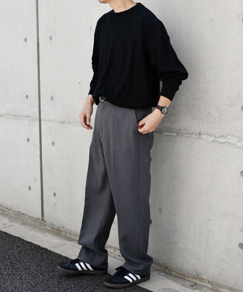SHIPS any（シップス エニィ）の「SHIPS any: 〈手洗い可能〉バンブー レーヨン ウール混 ルーズ ロングスリーブ Tシャツ ［BRIOS］◇（Tシャツ/カットソー・メンズ・ダークグレー/チャコールグレー/ブラック・LARGE/MEDIUM）」の9枚目の写真
