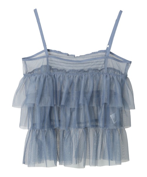 earth music&ecology（アースミュージックアンドエコロジー）の「チュールティアードフリルキャミソール（キャミソール・レディース・ライトグレー系1/コーラル/アイボリー/ブルーグレー・FREE）」の18枚目の写真