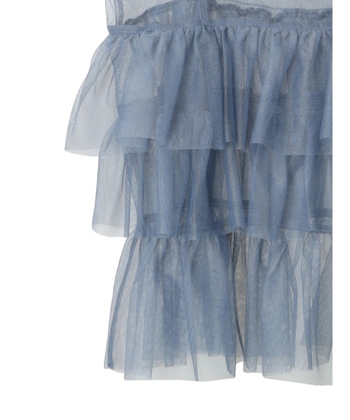 earth music&ecology（アースミュージックアンドエコロジー）の「チュールティアードフリルキャミソール（キャミソール・レディース・ライトグレー系1/コーラル/アイボリー/ブルーグレー・FREE）」の10枚目の写真