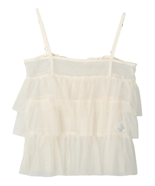 earth music&ecology（アースミュージックアンドエコロジー）の「チュールティアードフリルキャミソール（キャミソール・レディース・ライトグレー系1/コーラル/アイボリー/ブルーグレー・FREE）」の13枚目の写真