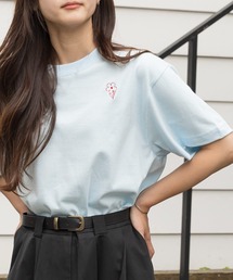 【SETUP7】フラワー デイジー ワンポイント ロゴ刺繍 半袖 Tシャツ