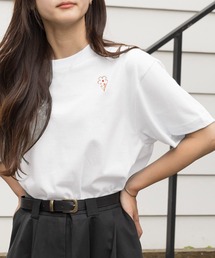 【SETUP7】フラワー デイジー ワンポイント ロゴ刺繍 半袖 Tシャツ