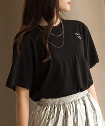 【SETUP7】フラワー デイジー ワンポイント ロゴ刺繍 半袖 Tシャツ