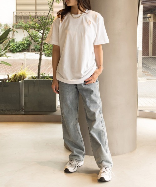 [  Jeans] ステッチロゴイージー半袖Tシャツ 楽天市場】オープンステッチロゴTシャツ / AZUL BY MOUSSY