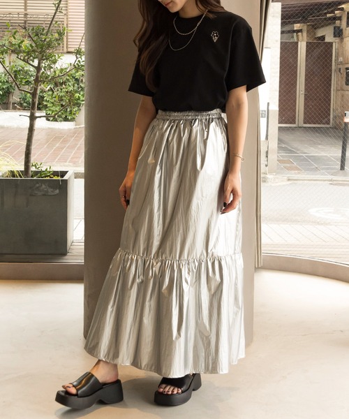 SETUP7(セットアップセブン)の「【SETUP7】フラワー デイジー ワンポイント ロゴ刺繍 半袖 Tシャツ(Tシャツ/カットソー・レディース・ホワイト系その他2/ホワイト系その他3/ピンク/ホワイト系1/ブラック/ブルー・FREE)」の18枚目の写真
