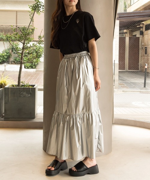 SETUP7(セットアップセブン)の「【SETUP7】フラワー デイジー ワンポイント ロゴ刺繍 半袖 Tシャツ(Tシャツ/カットソー・レディース・ホワイト系その他2/ホワイト系その他3/ピンク/ホワイト系1/ブラック/ブルー・FREE)」の19枚目の写真
