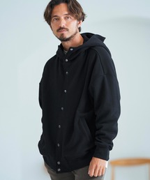 mj10053-Back Brushed Sweat Hooded Studium Jacket フーデッドジャケット