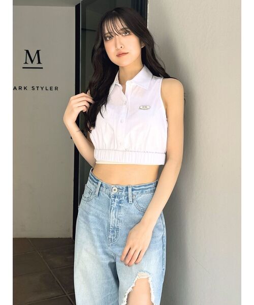 GYDA（ジェイダ）の「GYDAプレートアメスリシャツ（シャツ/ブラウス・レディース・オフホワイト/ブラック・FREE）」の18枚目の写真