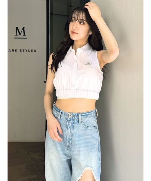 GYDA（ジェイダ）の「GYDAプレートアメスリシャツ（シャツ/ブラウス・レディース・オフホワイト/ブラック・FREE）」の17枚目の写真