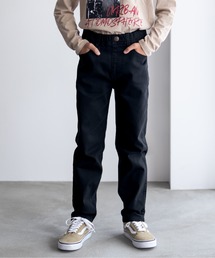 【 キッズ ボーイズ 】 NAVY のびるモン ストレッチツイル ストレート ウエストギャザー パンツ
