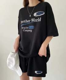 【CANVAS+】RacingプリントTシャツ×ショートパンツSET